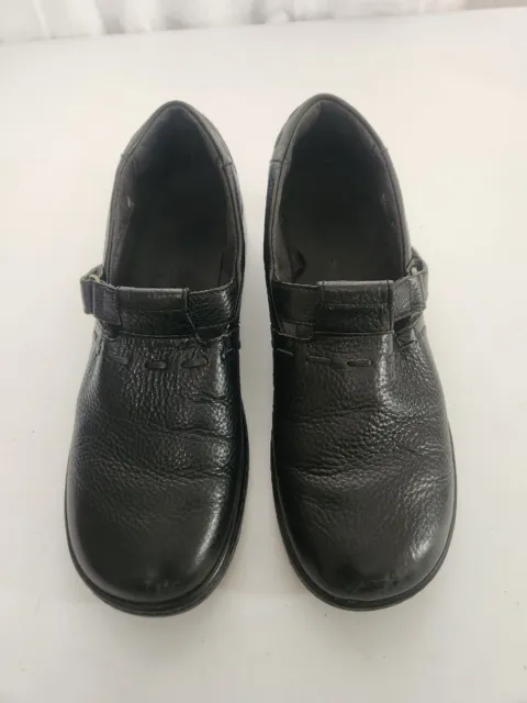 CLARKS MARY JANE Slip On Loafer Shoe 9M Black Leather Style# 37405 ...