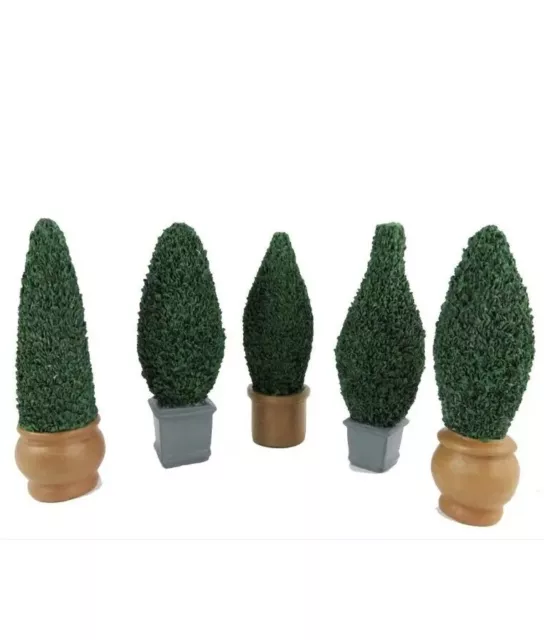 Dolls House Topiary Trees in Pots Set of 5 Tree in Planter Garden Accessory New 2