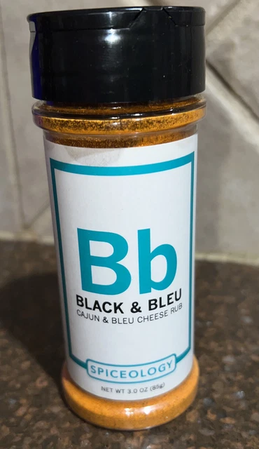 SPICEOLOGY BLACK & BLUE Cajun & Blue Cheese Rub 3.0 ounce Spice Blend Multi Use