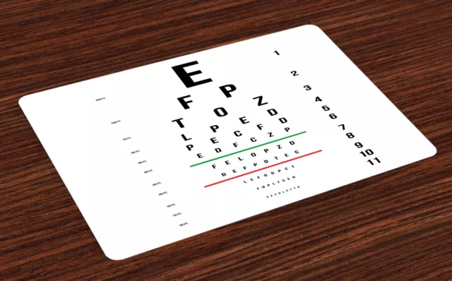 Tabla de Vision ocular Salvamantel Set de 4 Unidades Letras y números