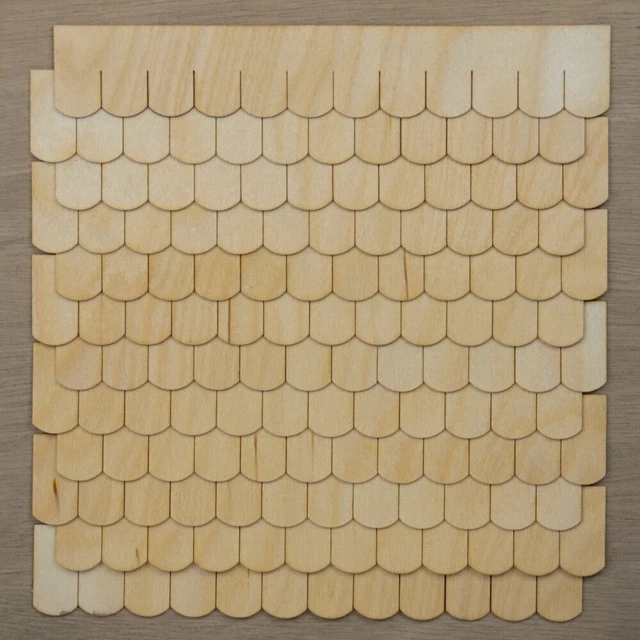 Fishscale Style Miniature Dollhouse Shingles - 1:12 Scale Laser Cut Speed Strips