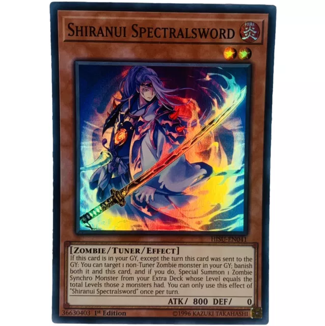 YUGIOH Shiranui Spectralsword HISU-EN041 Super Rare Card 1st Edition NM-MINT