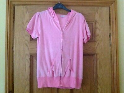 Girls Pink Short Sleeved Zip Up Hoodie from NEXT. Age 16 years