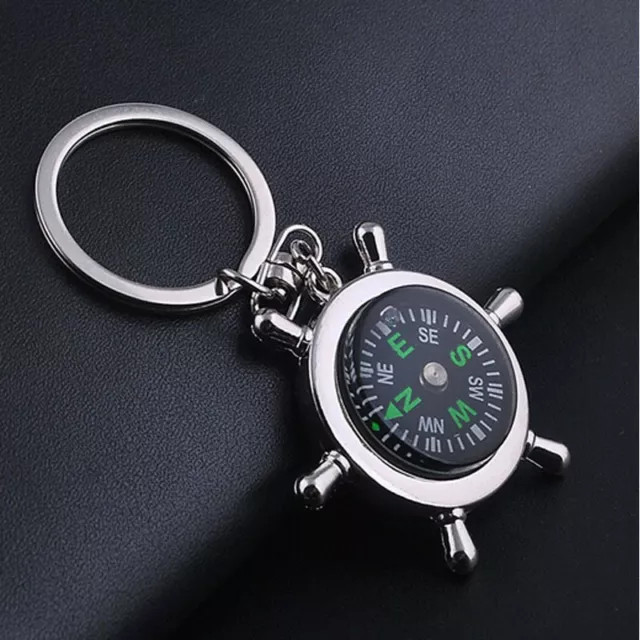 Unisex Fashion Compass Metal Car Keyring Keychain Key Chain Ring Keyfob