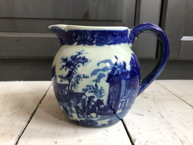 Vintage Victoria Ware Ironstone  Large Pitcher Jug Blue and White