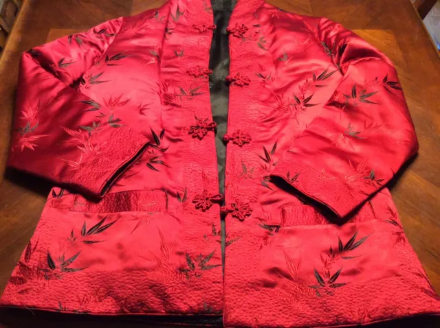 Womens Reversible Chinese Solz Squirrel Jacket Red Black Size Xl