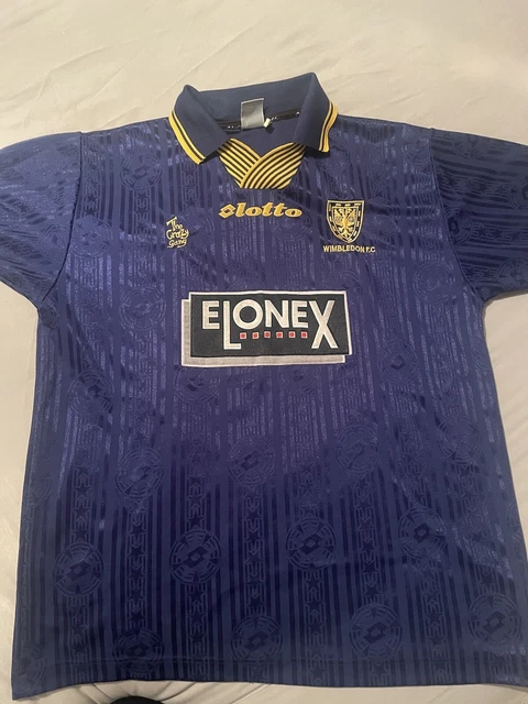 WIMBLEDON FC FOOTBALL Shirt: Red Lotto (1997-99), Size L