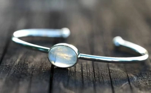 Bracelet Manchette En Argent Sterling 925 Avec Quartz Rose – Fait Main – Inde