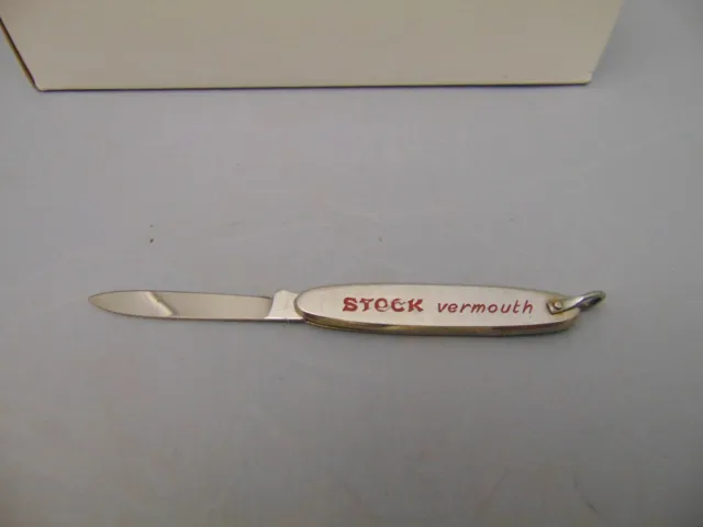 vintage FARM metal pocket knife STOCK Brandy & Vermouth Italy 2" blade