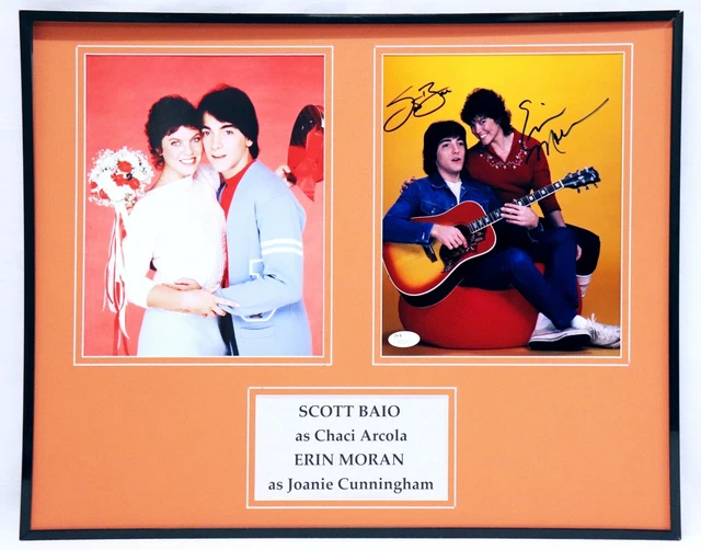 Erin Moran & Scott Baio Dual Signed Framed 16x20 Photo Display JSA Joanie Chachi