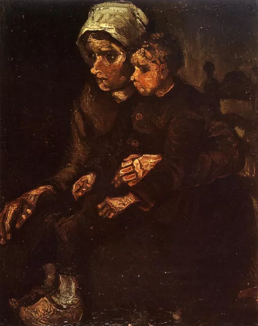 Art Oil painting Vincent Van Gogh - Peasant Woman with Child on Her Lap canvas