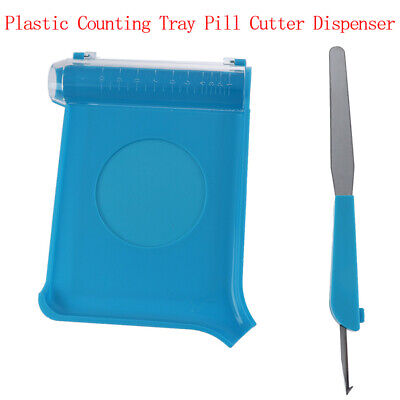 Dispensador cortador de píldoras duradero bandeja práctica de plástico -CJ