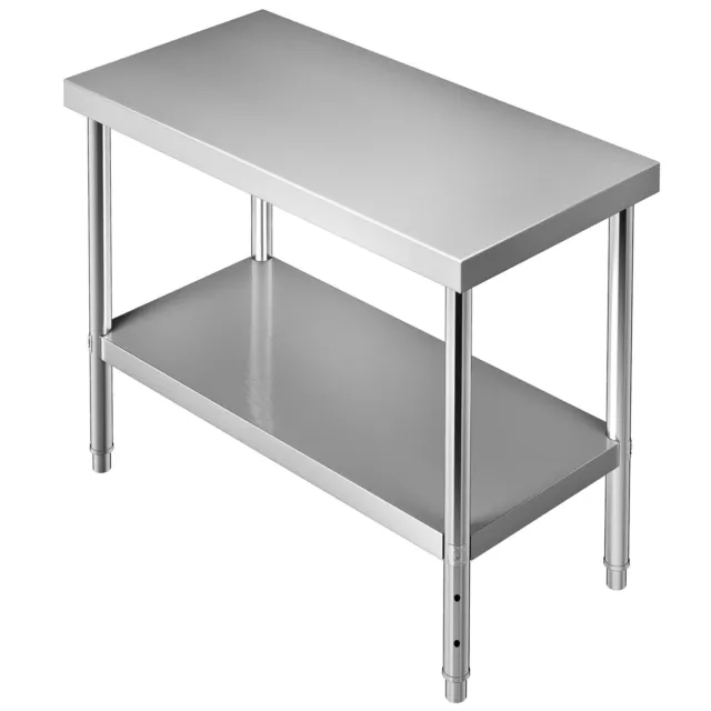 VEVOR Stainless Steel Work Prep Table Commercial Food Prep Table48x18x34in