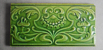 Vintage decorativo de cerámica Azulejos Esmaltado Verde 3"X6"