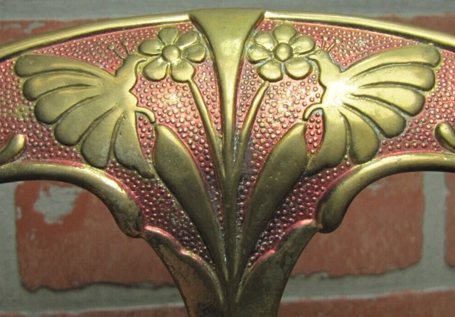 Antique Bronze Art Nouveau Hanger Hook Bracket Butterfly Flower ornate brass wsh