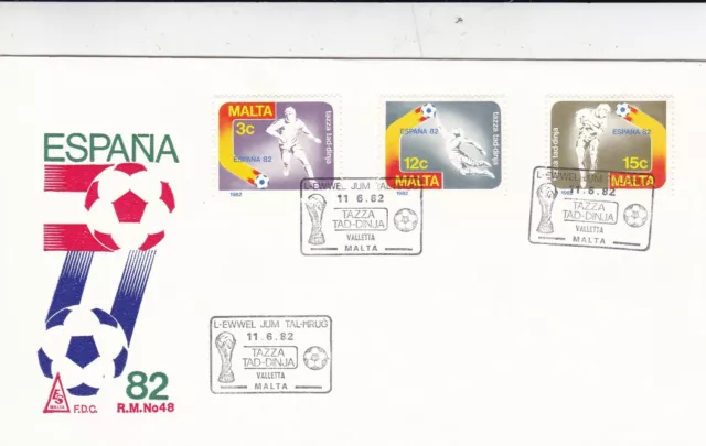 Malta 1982 World Cup FDC Valletta special Cancel Unaddressed VGC