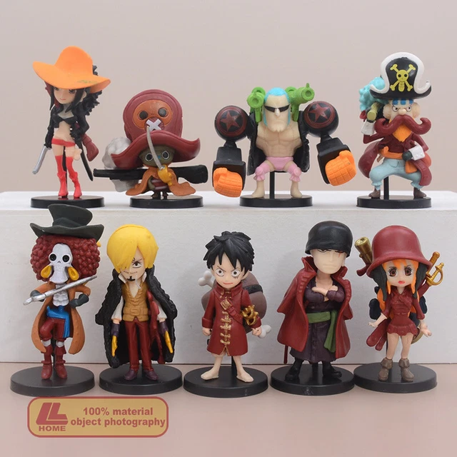 ANIME ONE PIECE Luffy Sanji Zoro Nami Brook Chopper 9pcs cute Figure