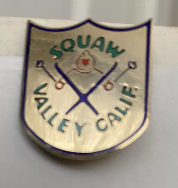 Vintage  1960’s SQUAW VALLEY CALIFORNIA  Skiing Ski Pin  Resort Souvenir Lapel