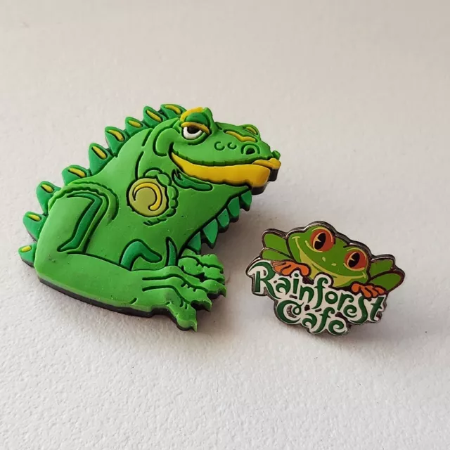 Rain Forest Cafe Iguana and Tree Frog Lapel Pin Lot 2 Collectible