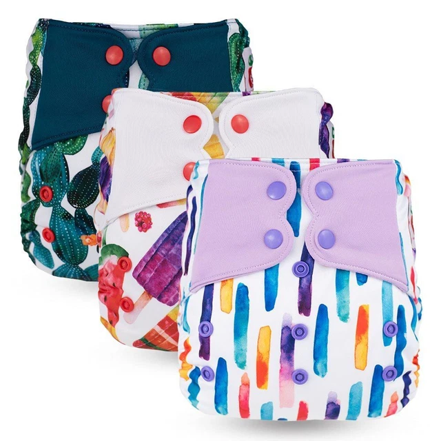 Baby Diaper Pocket Snap Waterproof Washable Reusable Soft Cloth Nappies Cover