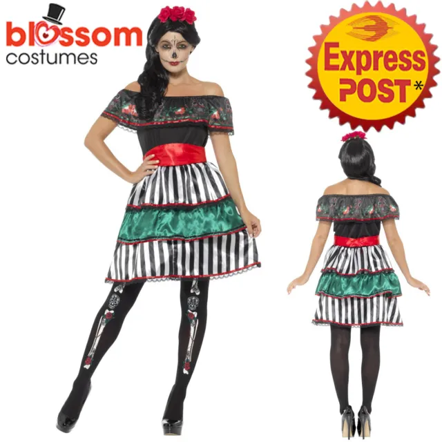 CA700 Ladies Day of the Dead Senorita Doll Mexican Halloween Dress Up Costume