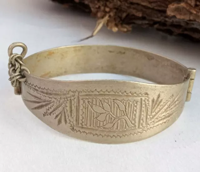 Rare Ancient Medieval Silver Color Bracelet Viking Amazing Authentic Artifact