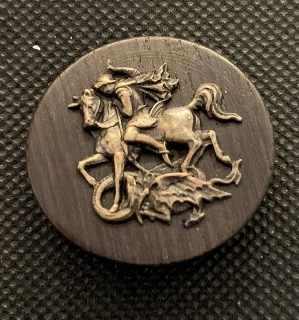 Boutons De Manchette Anciens Chevalier Sur Cheval Argenté - Sans Marque, Occasion Bon État