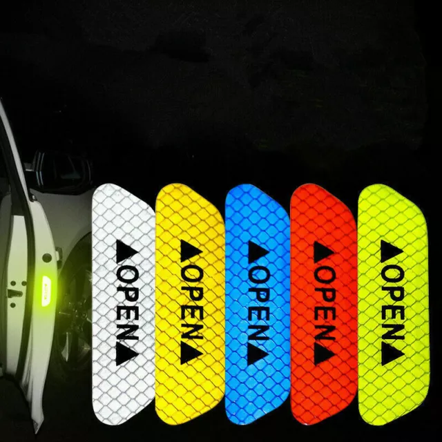4 Pack Universal Warning Auto Car Door Open Sticker Reflective Tape Safety