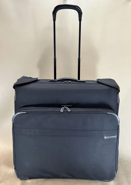 Briggs & Riley Baseline Black 24” Wheeled Wardrobe Deluxe Garment Bag U378 $599