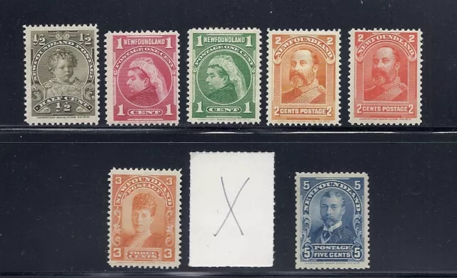 Newfoundland 1897-1918 (Sg 83-90 Court 88) F / VF MH Frais