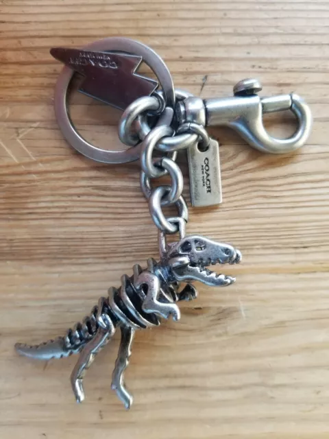 COACH REXY Bag Charm Dinosaur Rainbow Keychain USED Mint From JAPAN