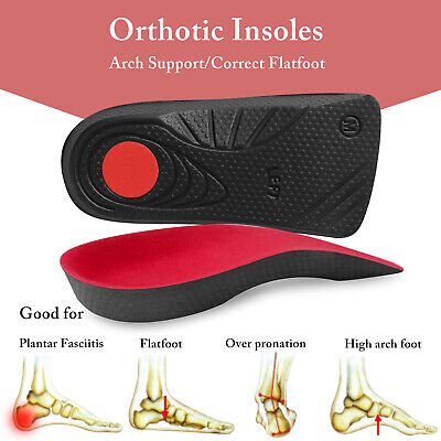 3/4 Orthotic Shoe Insoles Inserts Flat Feet High Arch Support Plantar Fasciitis