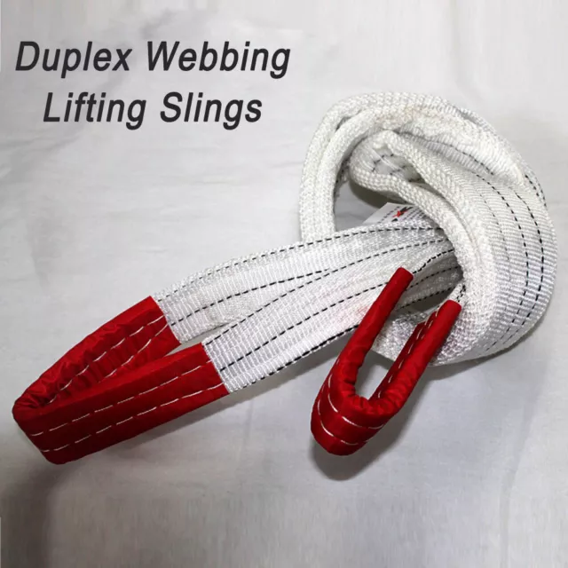 2-4m Duplex Webbing Lifting Flat Sling Hoist Crane Cargo Strap Flat Web 1-3 Ton