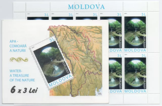 2001 - Europa CEPT (Moldavia) - Acqua ricchezza naturale, libretto + minif. MNH