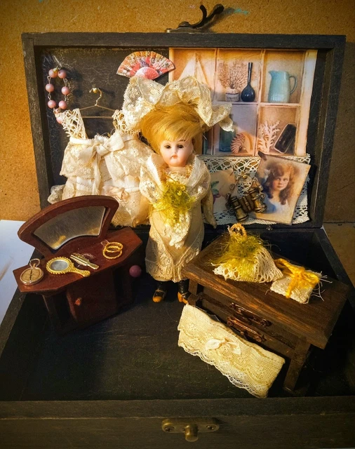 Antique German 5” Kestner Miniature Bisque Socket Head Doll Composite Body