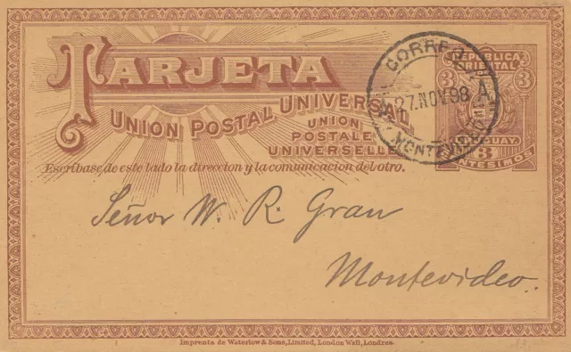 Uruguay 1898: Montevideo post card