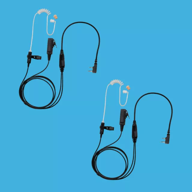 2x Police Clear Acoustic Ear Tube 2-Wire Earpiece for  Linton LT-6188 LT-6288