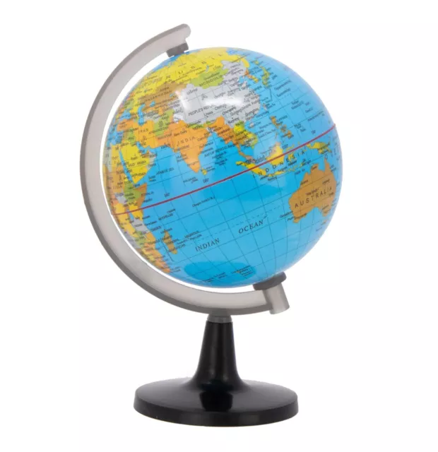 Rotating Globe 10.6cm Mini World Atlas Map Swivel Earth Geography Desk Accessory