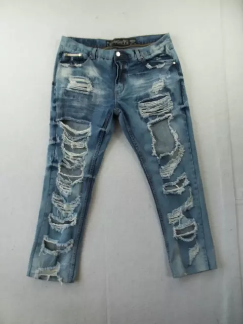 Heritage by America Distressed Mens Denim Blue Jeans Size Waist 40" inseam 31"