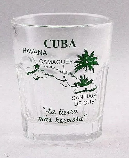 Cuba Vintage Map Outline Shot Glass Shotglass