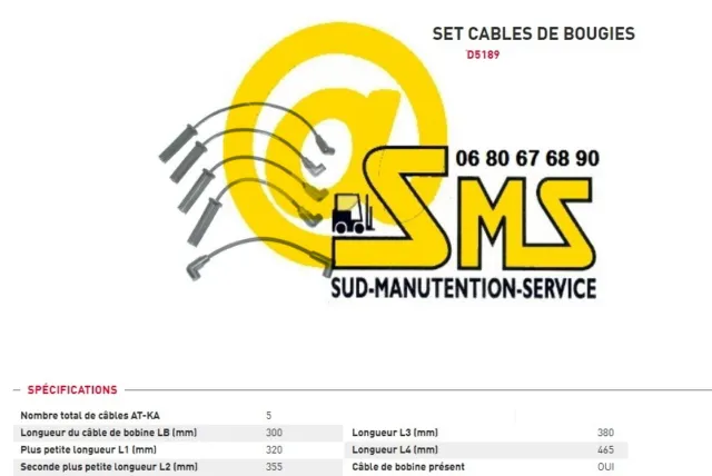CABLE FAISCEAU DE BOUGIES TOYOTA MOTEUR GM 4181 Cable AT-KA Long 32 35 38 46 cm