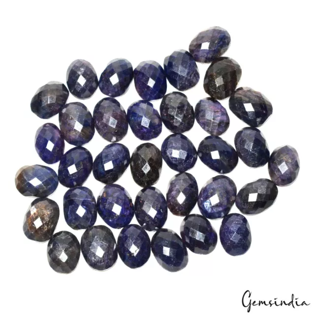 550 Cts/36 Pcs Natural Dark Blue Sapphire Oval Checker Cut Wholesale Loose Gems