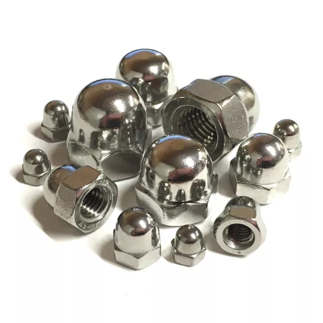 3mm 4mm 5mm 6mm 8mm 10mm 12mm 16mm Dome Nuts - Stainless Steel - DIN1587