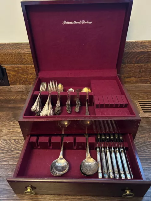 Antique Cooper Bros Sheffield Silver Plate CBR 22 Flatware 79 pcs no mono 1940’s