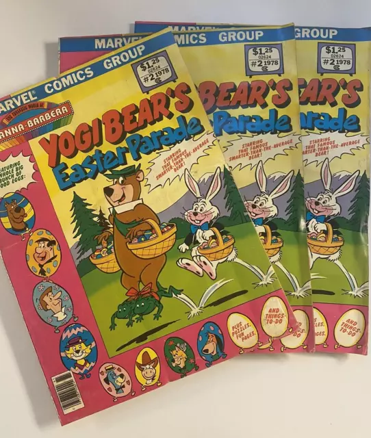 MARVEL - Yogi Bear's Easter Parade Giant Comic Book TREASURY SIZE - lot of 3