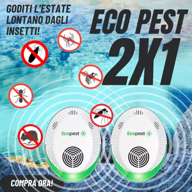 ECOPEST 2X1 repellente insetticida estate giardino insetti piccoli zanzare mosch 2