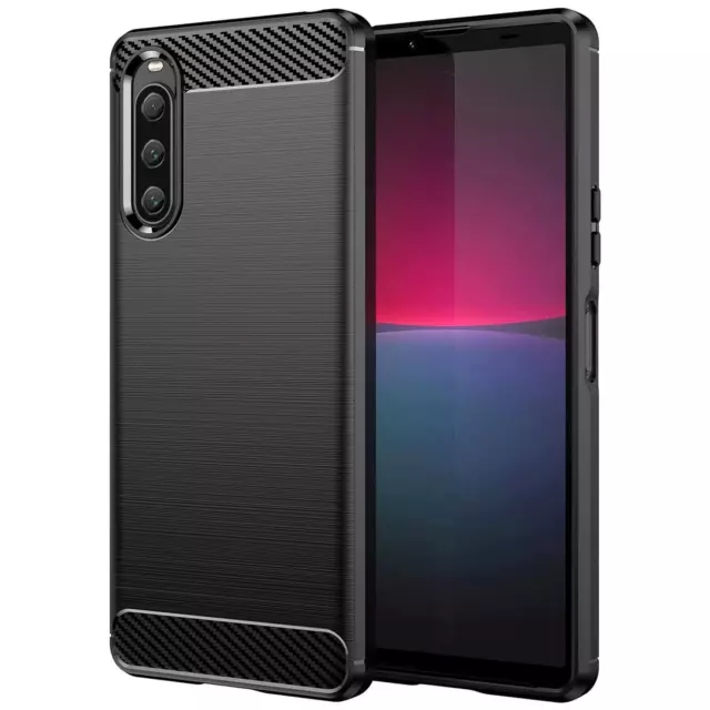 Hülle Carbon für Sony Xperia 10 V 2023 Schutzhülle Handy Case Cover Handyhülle