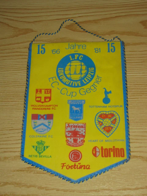 Fanion 1.FC Lok Leipzig Vs Rapid Vienne - Coupe D'Europe 1986 - Vintage RDA Football