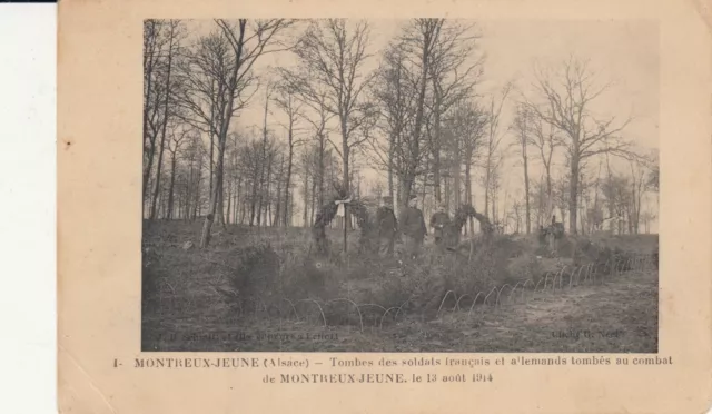 CPA GUERRE 14-18 WW1 MONTREUX-JEUNE HAUTE-ALSACE Tombs soldiers August 13, 1914