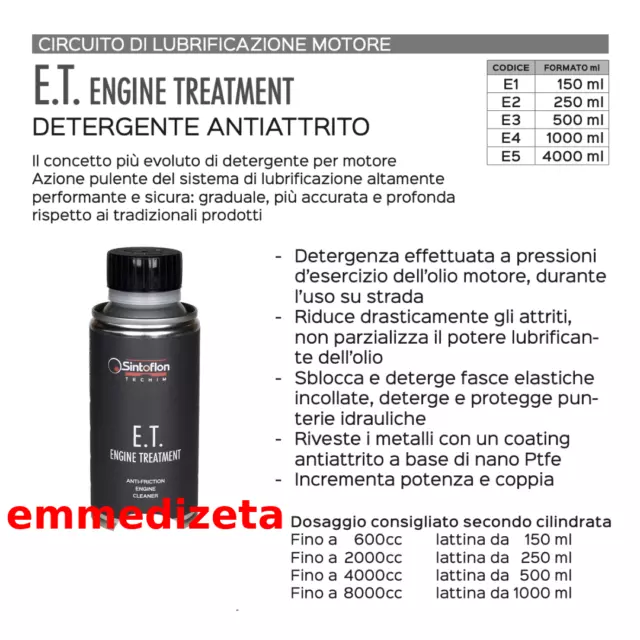 SINTOFLON E.T ET 150 ml anti attrito e detergente motore